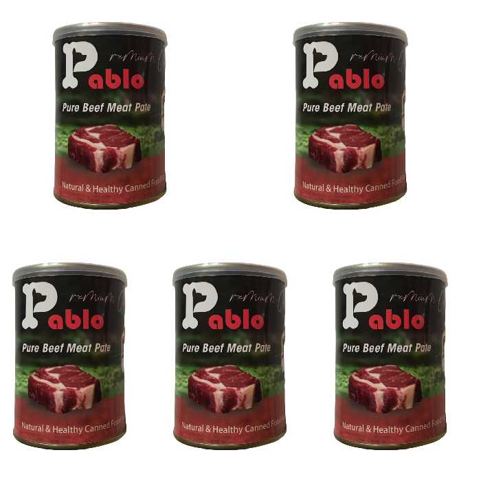 کنسرو غذای گربه پابلو مدل گوشت خالص گوساله وزن 2000 گرم بسته 5 عددی
