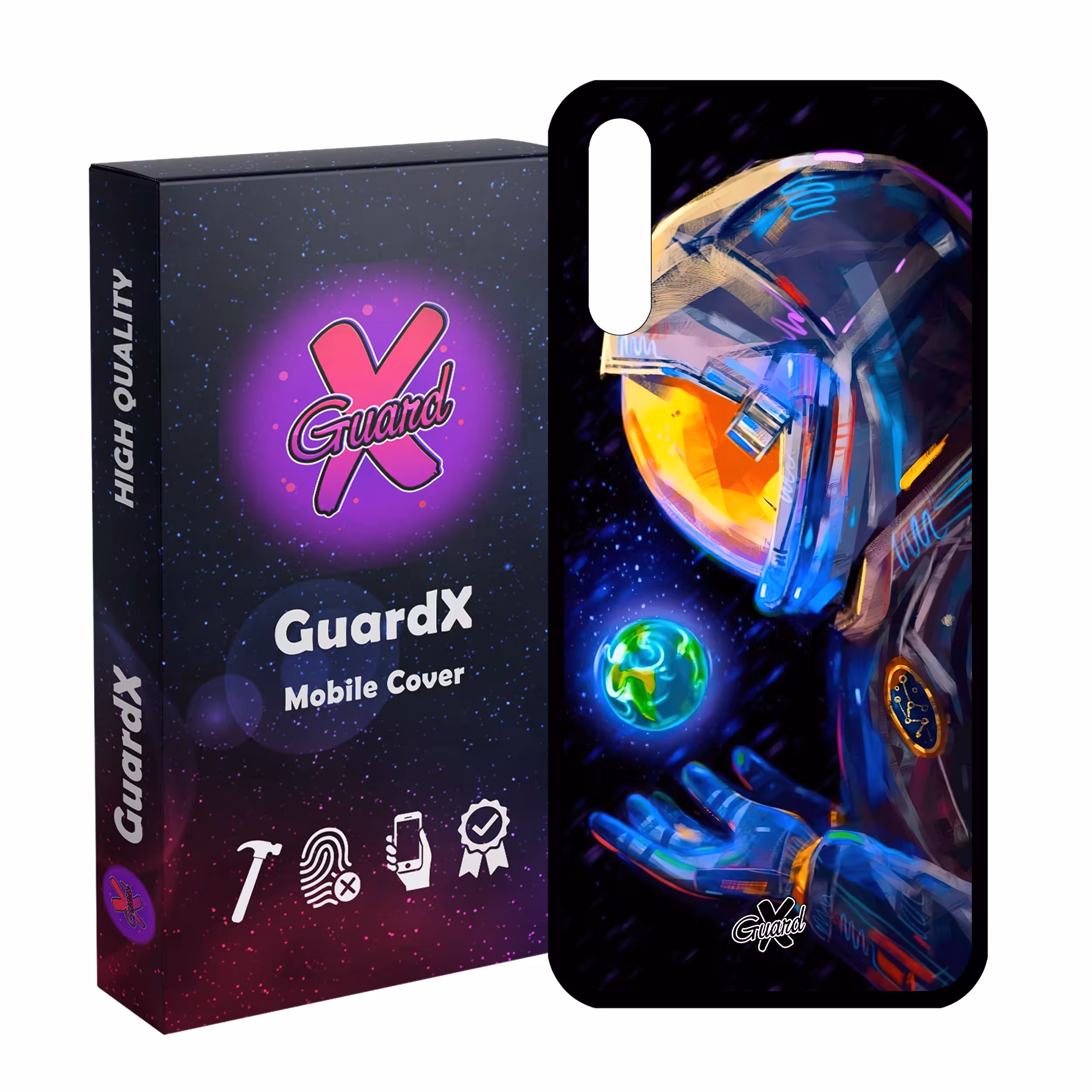 کاور گارد ایکس طرح فضانورد مدل Glass10496 مناسب برای گوشی موبایل سامسونگ Galaxy A30s/A50/A50s