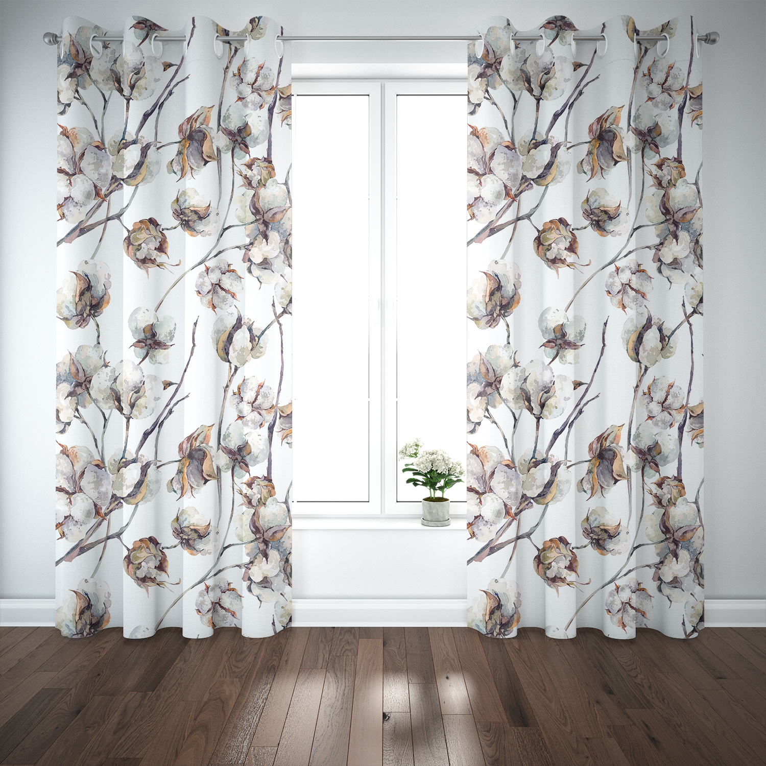 پرده مدل هازان طرح گل سایز 280x140 سانتی متر