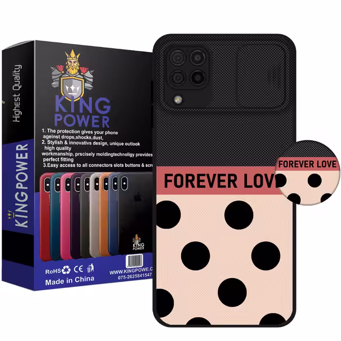 کاور کینگ پاور مدل FOREVER LOVE مناسب برای گوشی موبایل سامسونگ Galaxy A22 4G به همراه پایه نگهدارنده