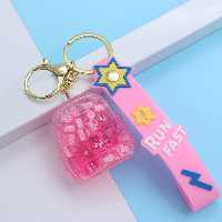 سرکلیدی شیشه ای آویز کیف آکواریومی کیف کولی صورتی 33854