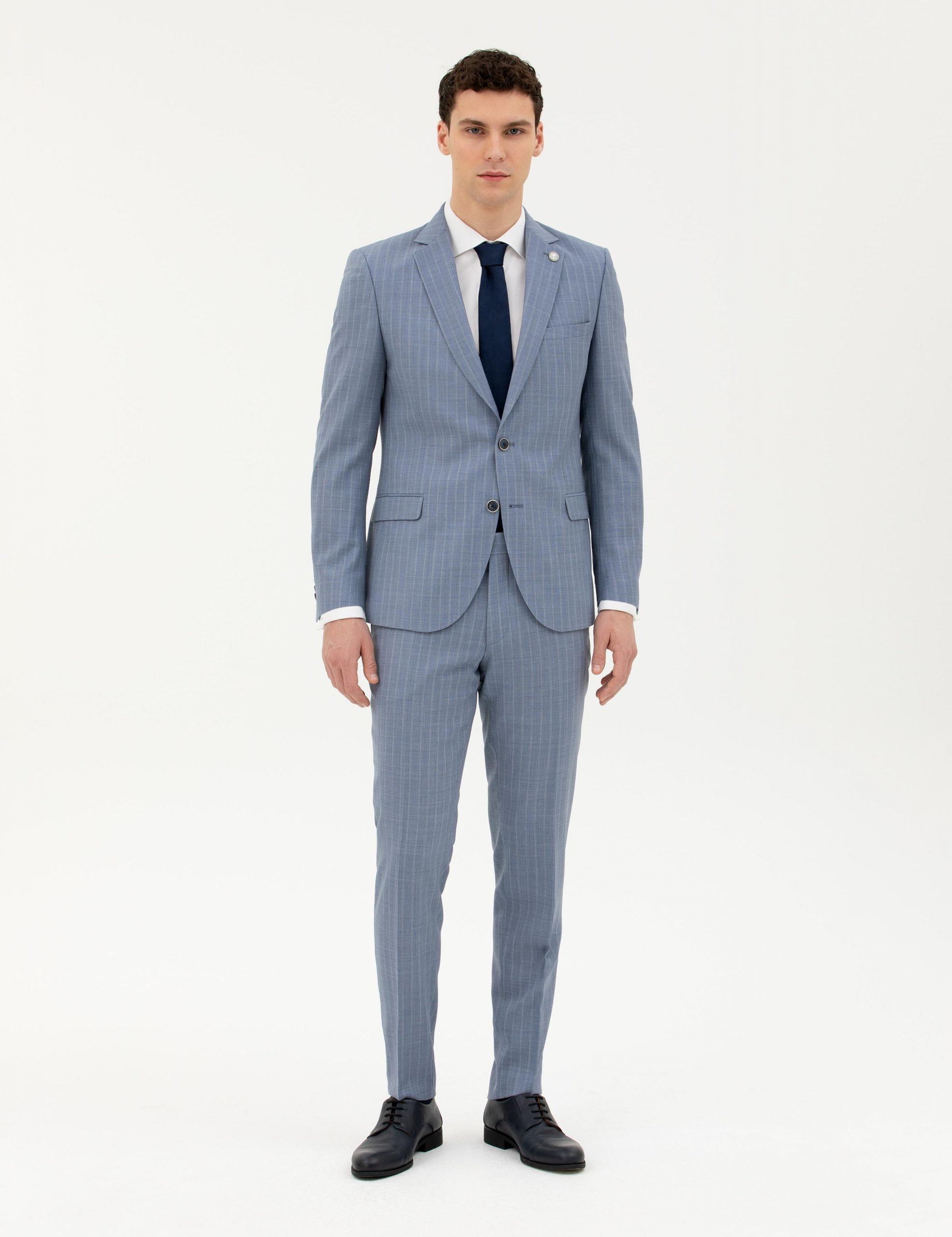 کت و شلوار مردانه آبی تیره پیرکاردین - فروشگاه لباس شهرمون