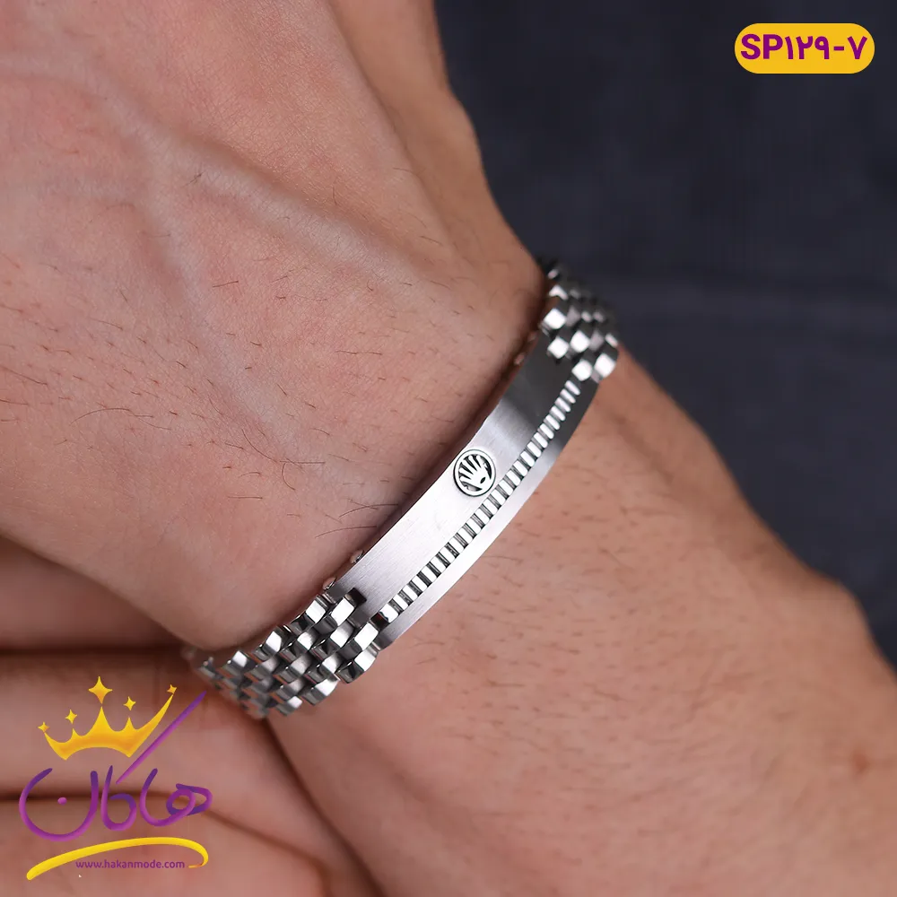 دستبند رولکس نقره ای استیل |  ROLEX sp 129/7