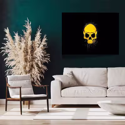تابلو مدل gold skull کد F-12043