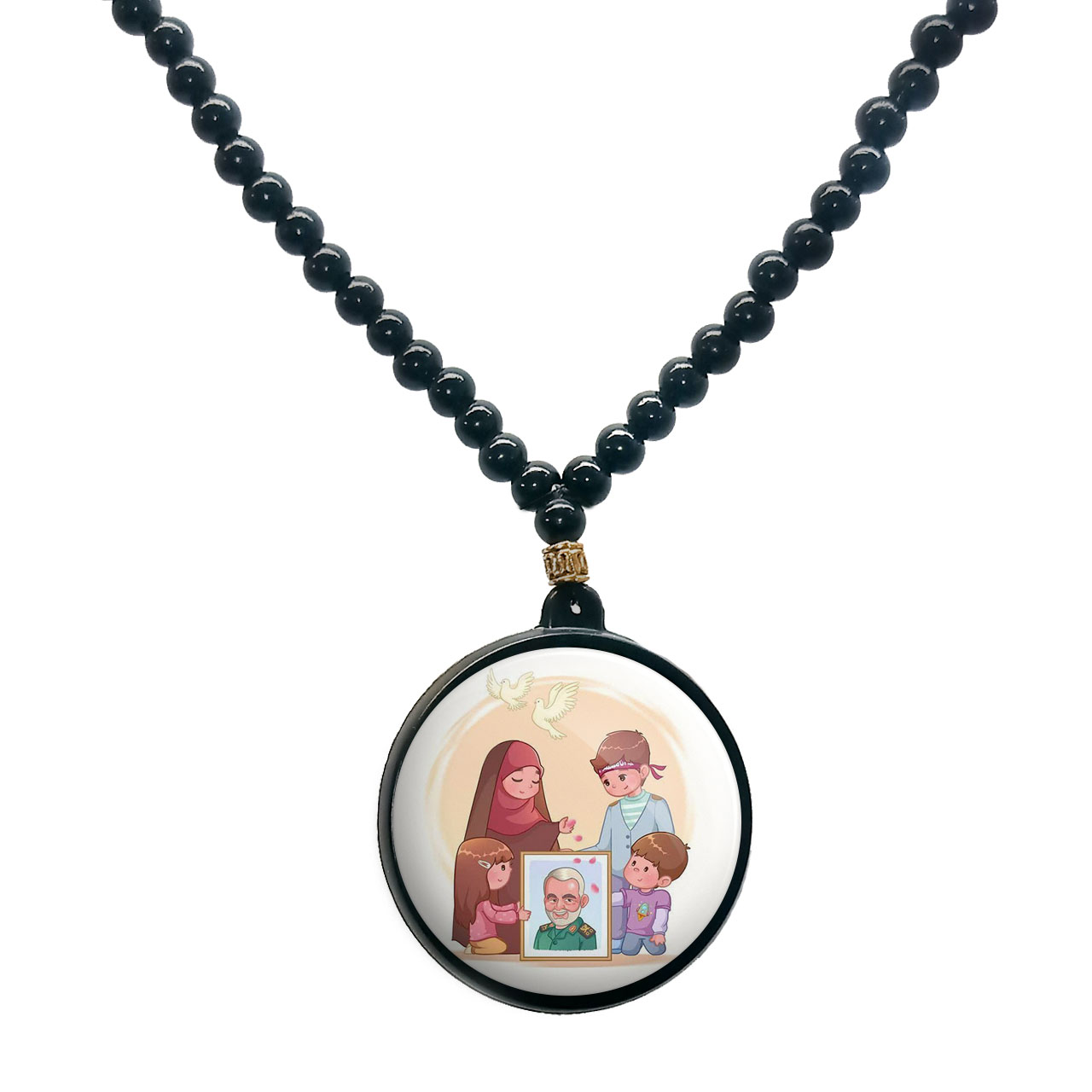 گردنبند پرمانه طرح حجاب کد pmd.24019 مدل دو طرفه