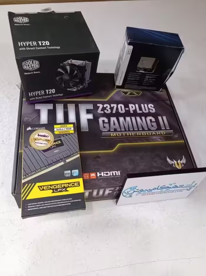 باندل نسل 9 مدل  ASUS Z370-PLUS GAMING 2 و 9600K و 16 گیگ رم و فن T20