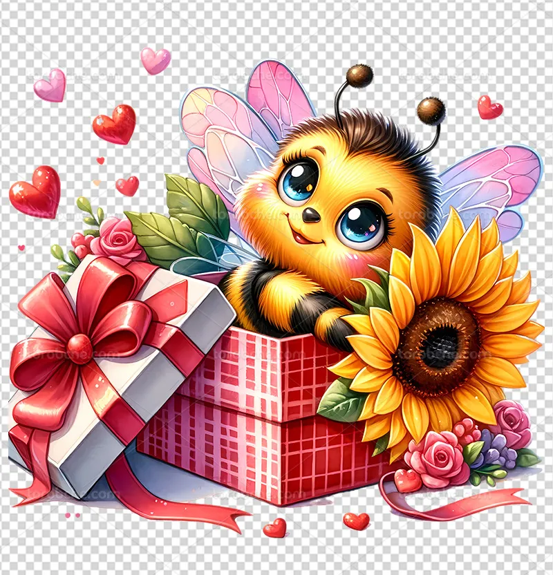 عکس PNG زنبور با گل | گرافیک با طعم تربچه