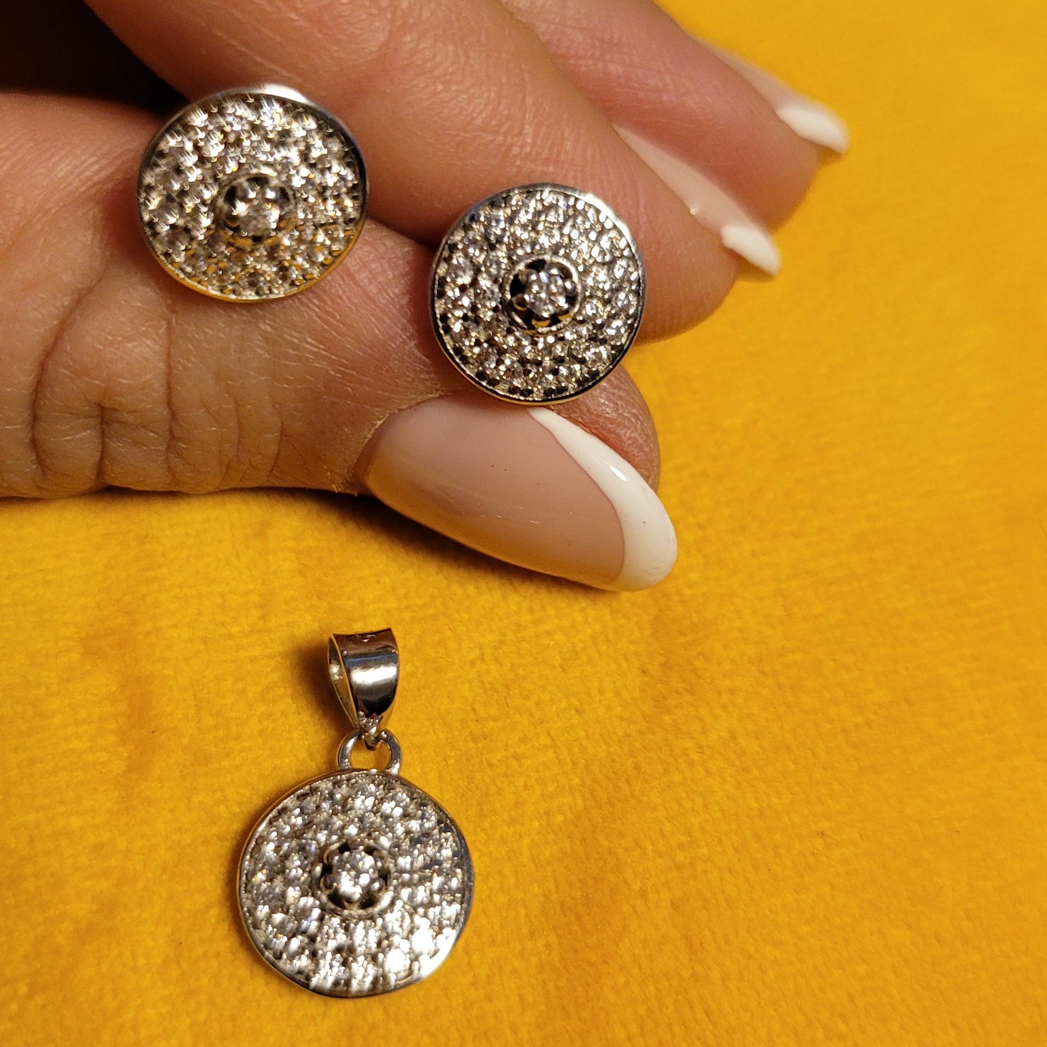 نیم ست جواهر نقره 925                                    