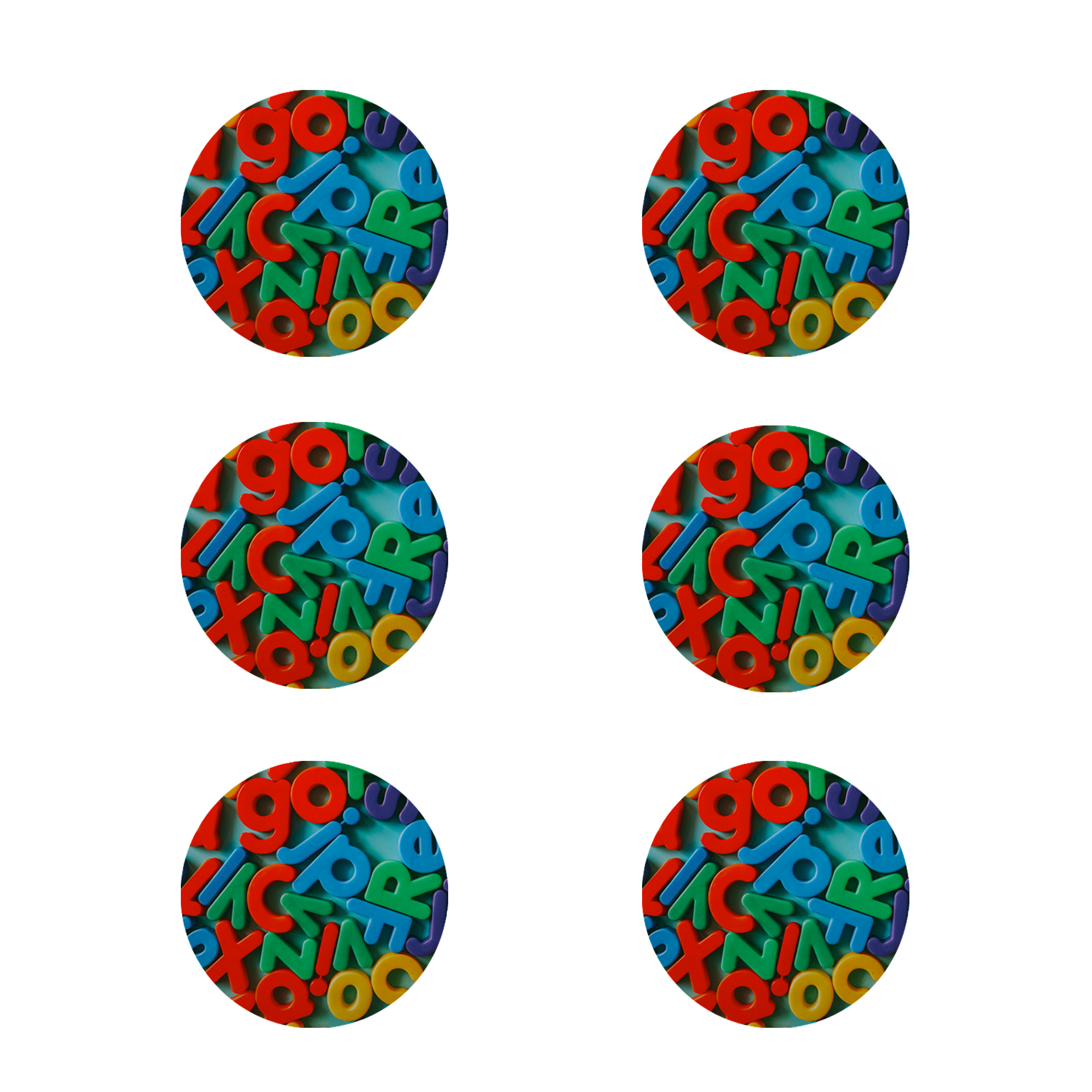 زیر لیوانی طرح حروف انگلیسی کد 8101 بسته 6 عددی