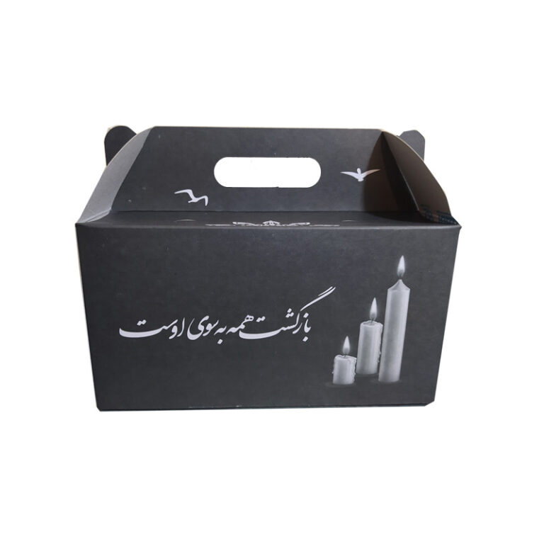 ظرف یکبار مصرف مدل جعبه پذیرایی ترحیم طرح جاودان بسته 25 عددی