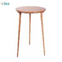 میز ناهار خوری چوبی چهار نفره گرد مدل TW1 از استیل هامون