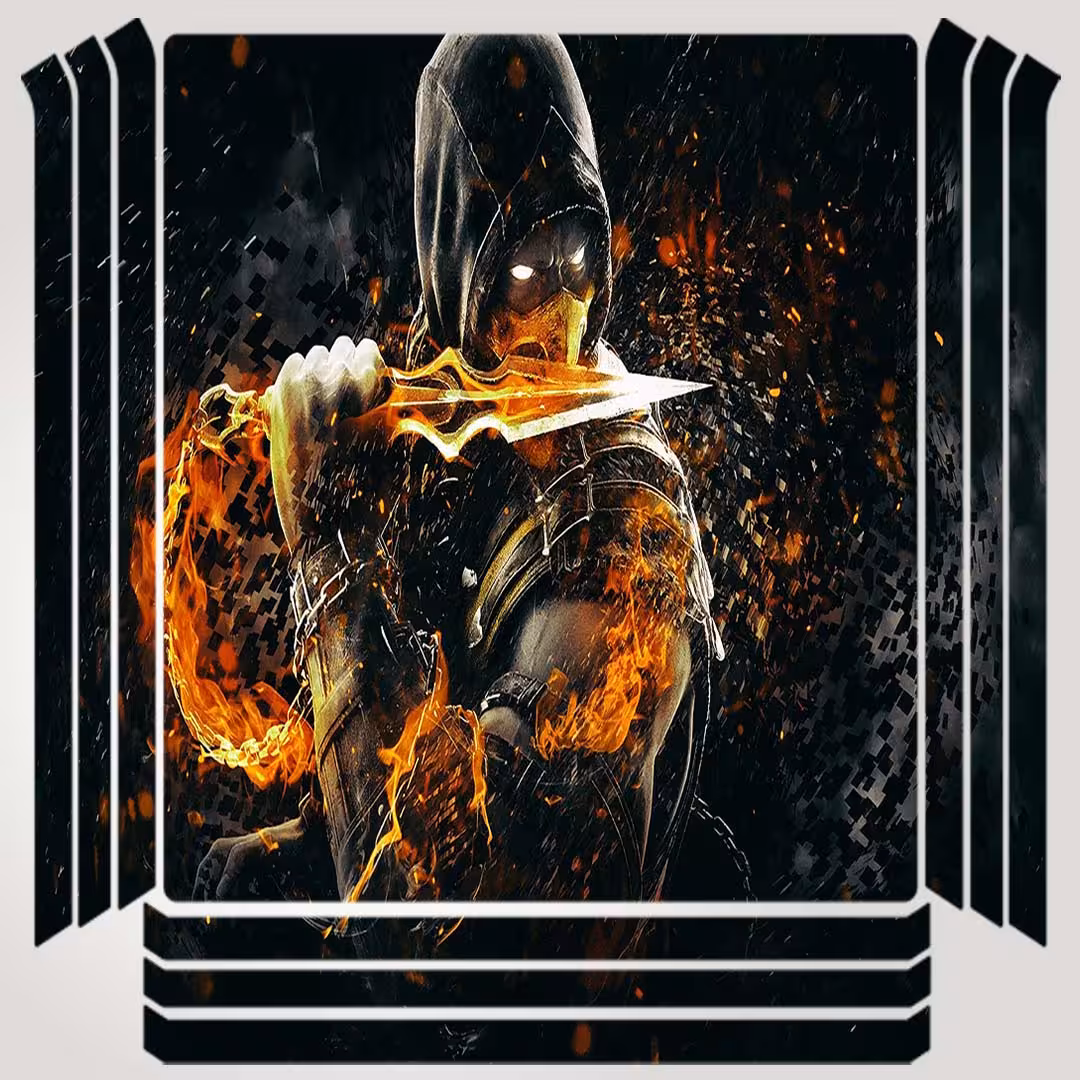 برچسب پلی استیشن ۴ مدل scorpion mortal kombat کد PSP-337 
