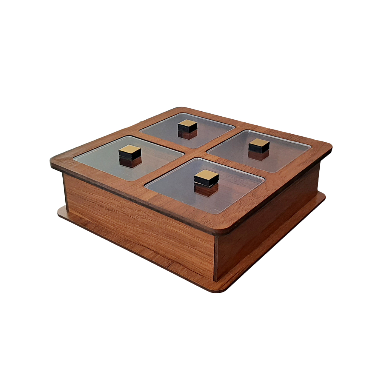 جعبه دمنوش مدل Cube-wood کد 125