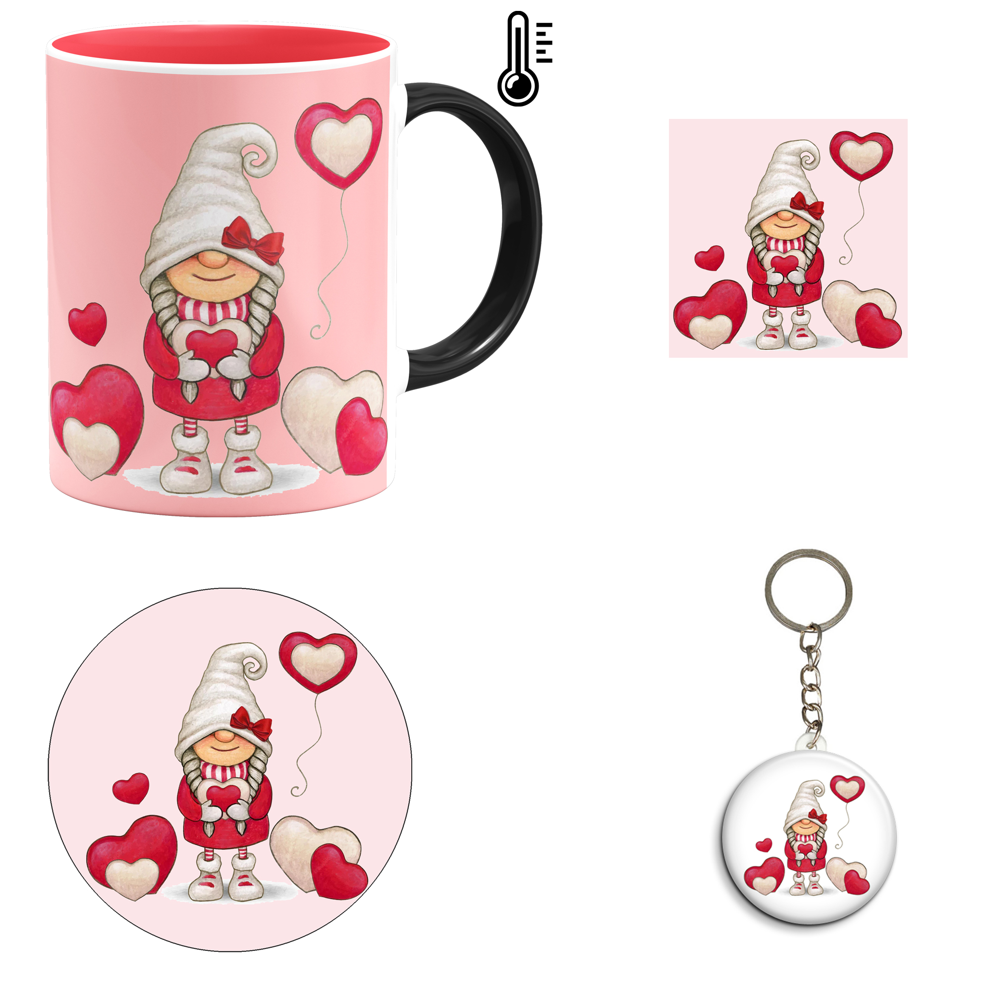 ست هدیه ماگ حرارتی مدل روز عشق طرح عاشقانه کد M12