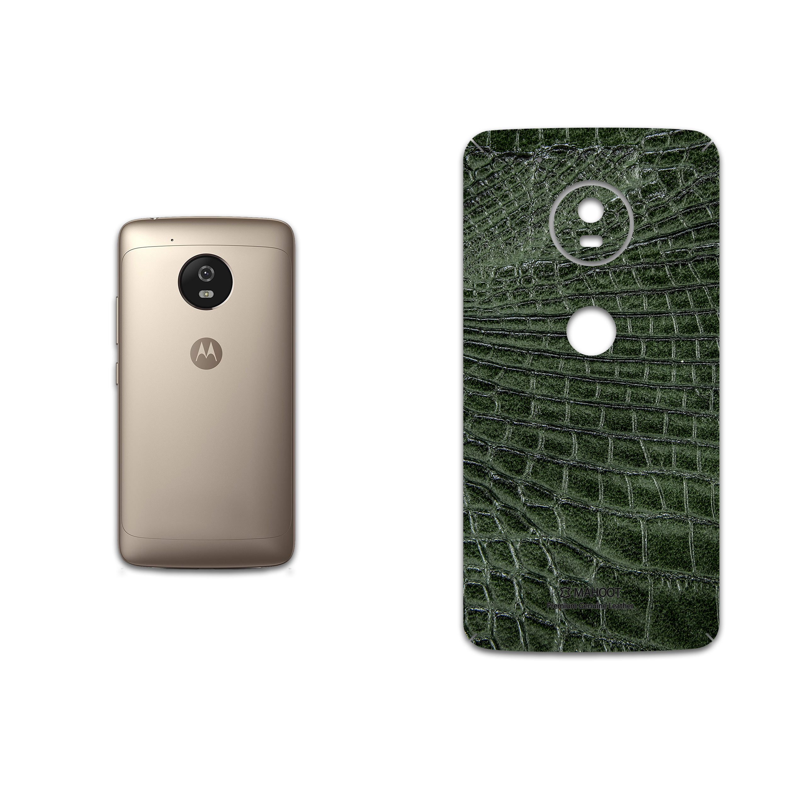 برچسب پوششی ماهوت مدل Green-Crocodile-Leather مناسب برای گوشی موبایل موتورولا Moto G5