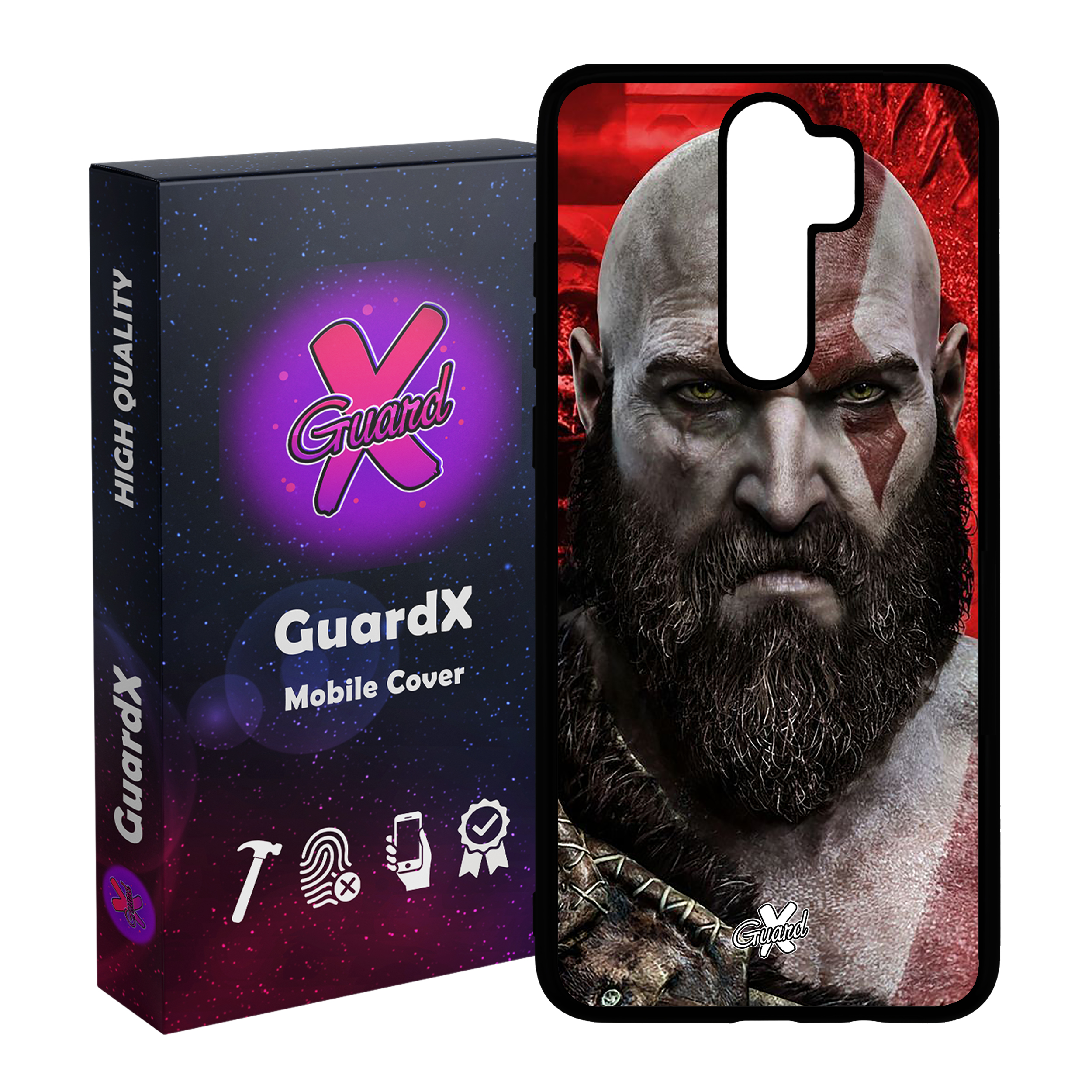 کاور گارد ایکس طرح God of War مدل Glass10035 مناسب برای گوشی موبایل شیائومی Redmi 9 / 9 Prime