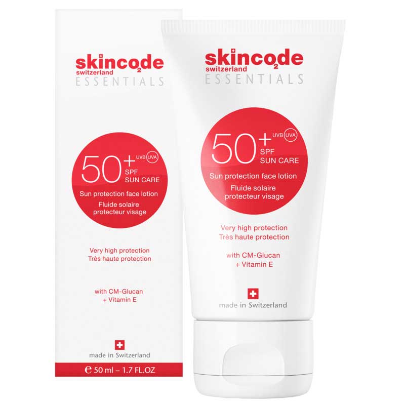 لوسیون ضد آفتاب صورت با  SPF 50 اسکین کد skincode