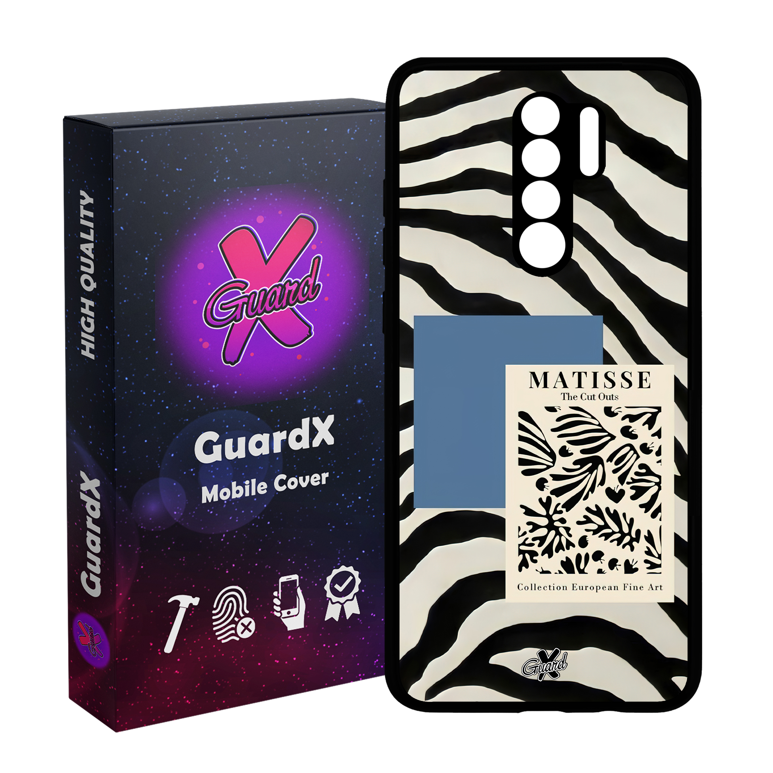 کاور گارد ایکس طرح Zebra مدل Glass10568 مناسب برای گوشی موبایل شیائومی Redmi 9/Redmi 9 Prime/Poco M2