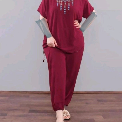 ست نخی بلوز و شلوار زنانه و دخترانه خنک و راحت مناسب سایز 38 تا 48