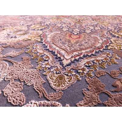 فرش ماشینی زمرد مشهد کد 50004 زمینه دلفینی