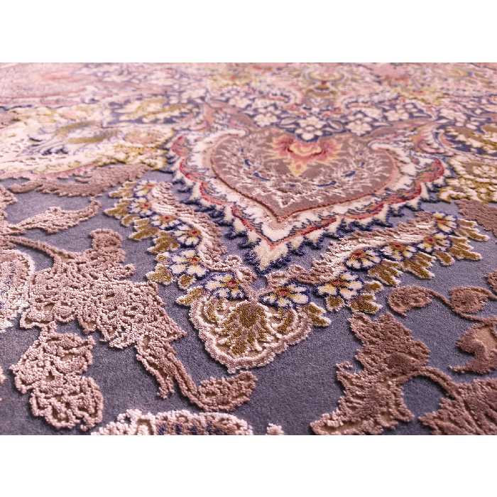 فرش ماشینی زمرد مشهد کد 50004 زمینه دلفینی