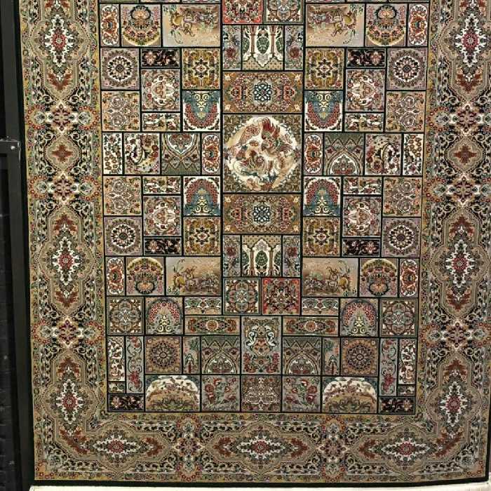 فرش سبک دستبافت نقشه اصیل تمام نخ بافته شده با الیاف آلمان ضخیم و700شانه برند معتبر یزد