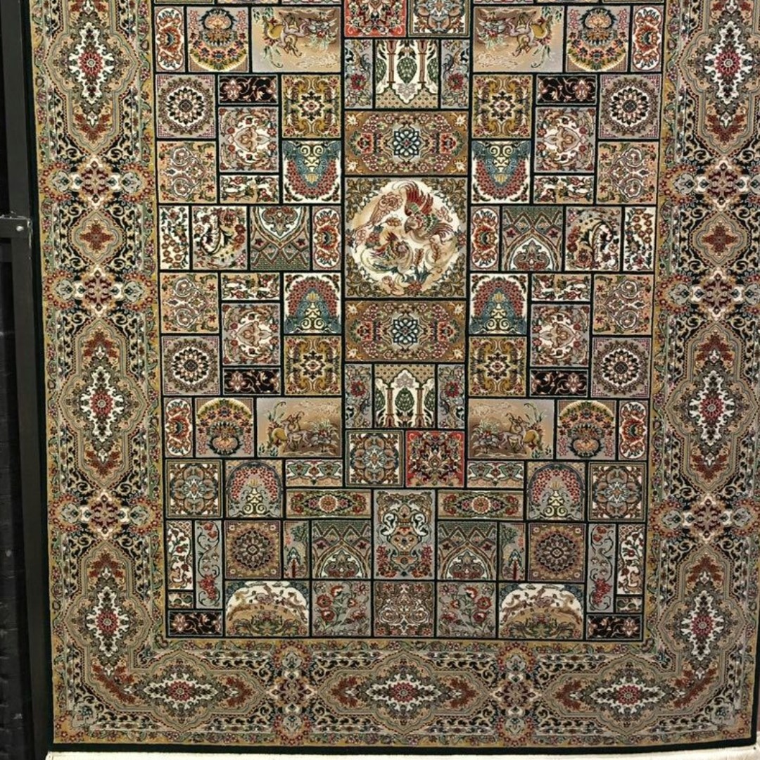 فرش سبک دستبافت نقشه اصیل تمام نخ بافته شده با الیاف آلمان ضخیم و700شانه برند معتبر یزد