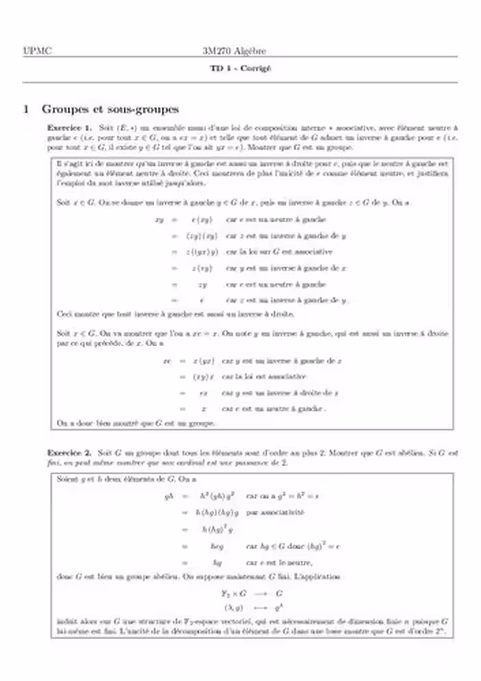 خرید و دانلود نسخه کامل کتاب 3M270 Algèbre: exercises corrigées
