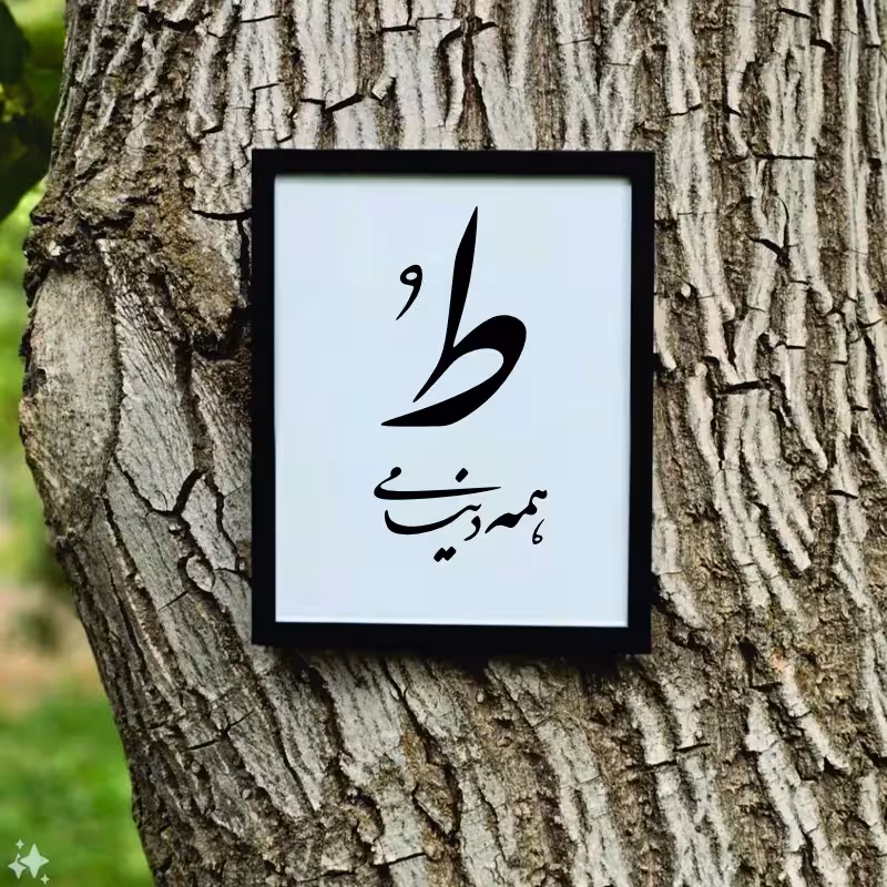 تابلو مدل کالیگرافی ط همه دنیامی