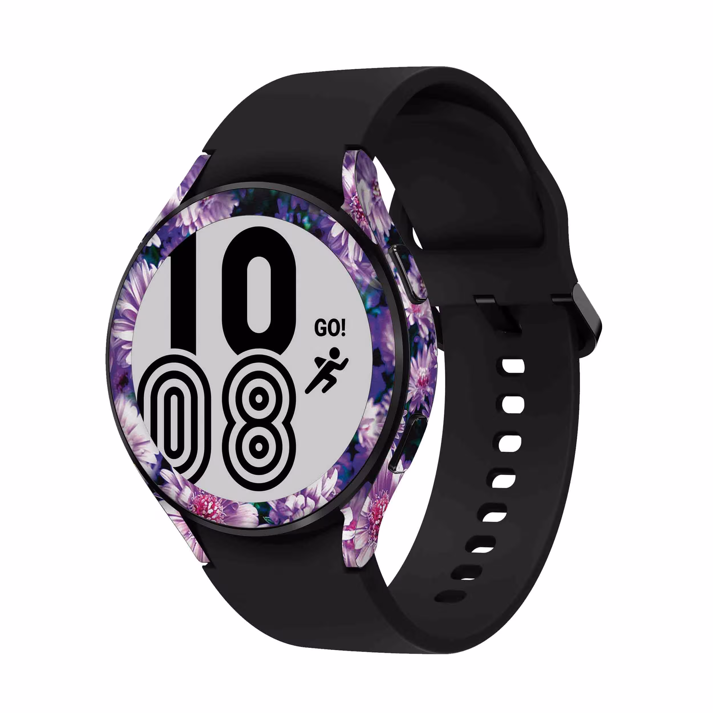 برچسب ماهوت طرح Purple Flower مناسب برای ساعت هوشمند سامسونگ Watch4 44mm