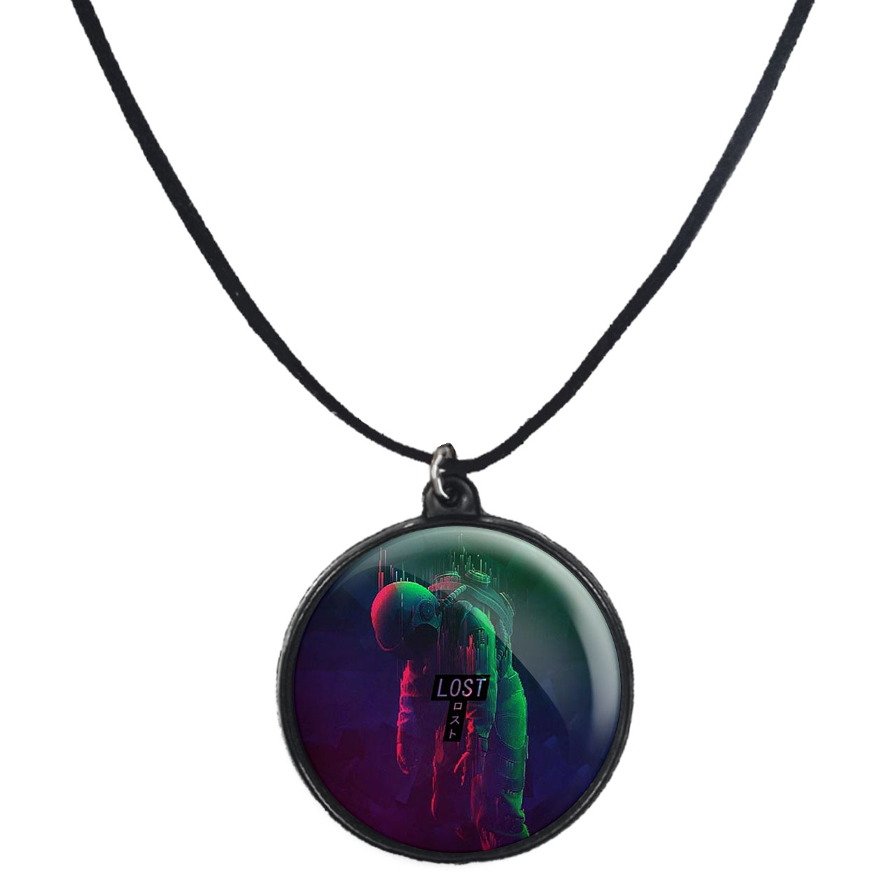 گردنبند پرمانه طرح فضانورد کد pmb.10340 مدل دو طرفه