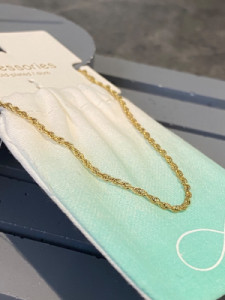 گردبند استیل تک زنجیر مشابه طلا