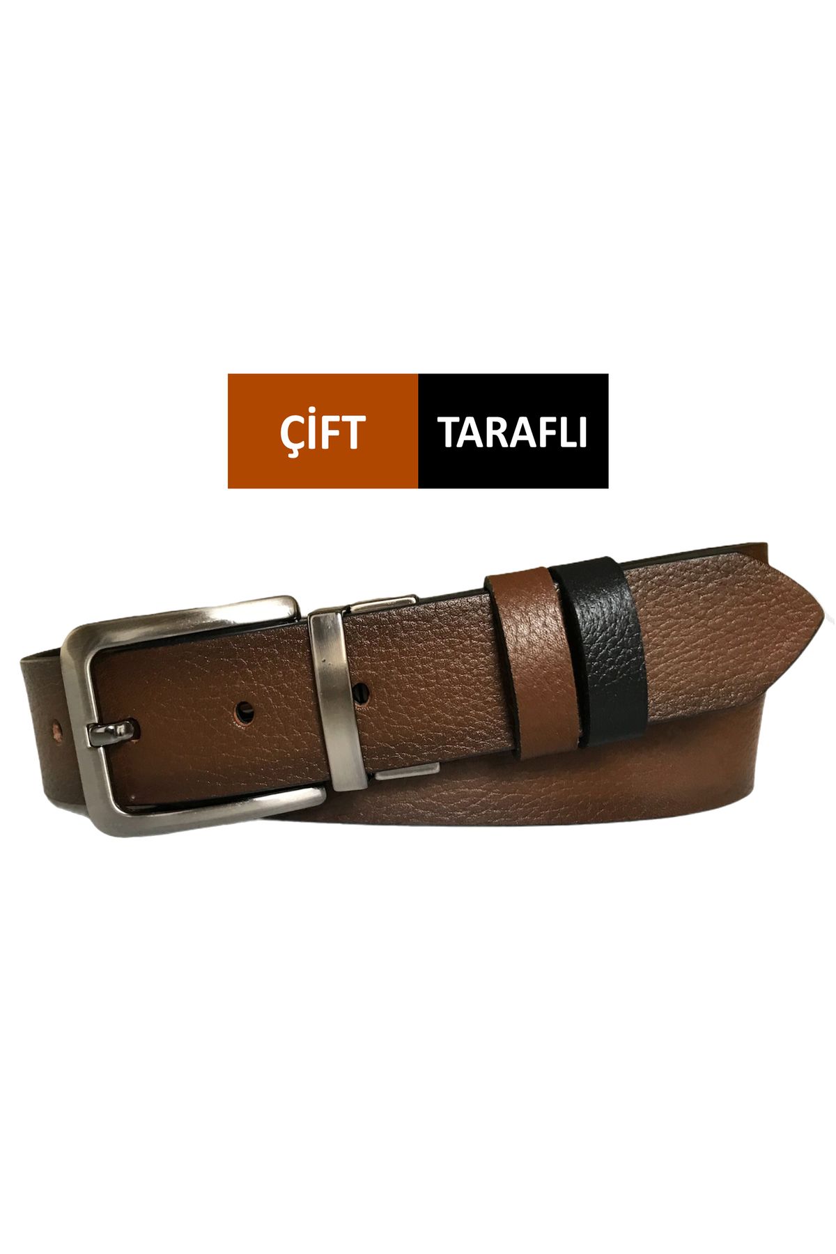 کمربند چند رنگ مردانه و زنانه 4 سانتی دو طرفه چرم اصل قهوه ای مشکی GoDeri