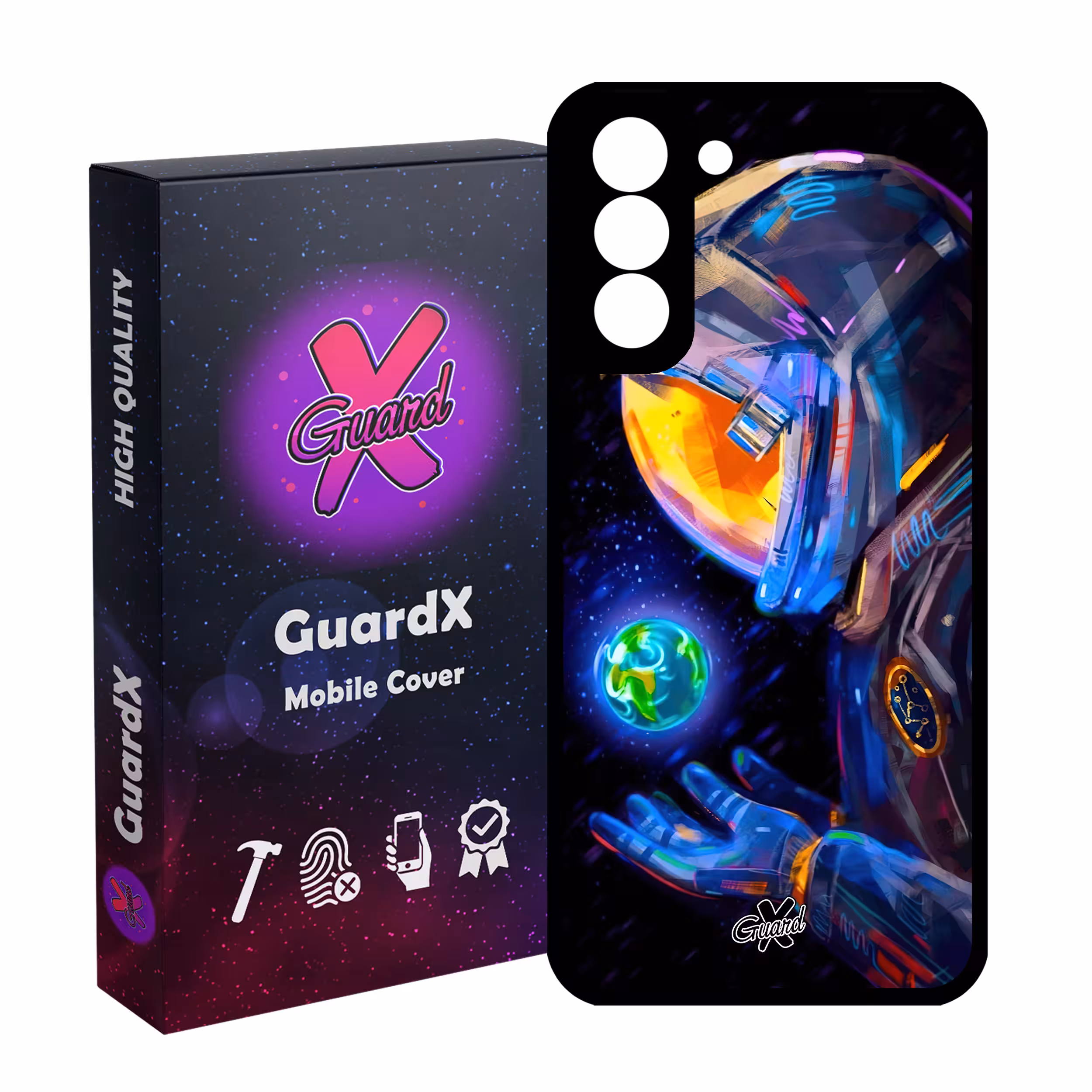 کاور گارد ایکس طرح فضانورد مدل Glass10496 مناسب برای گوشی موبایل سامسونگ Galaxy S21 FE
