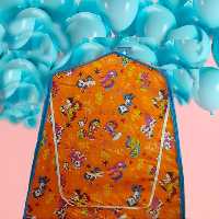 چادربازی فنری نوجوان( مدل کلبه ای پونی)پارچه ای  رنگ نارنجی
