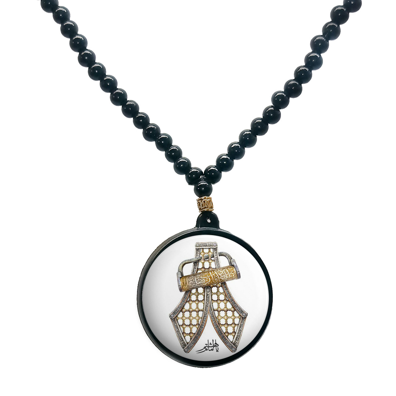 گردنبند پرمانه طرح امام رضا کد pmd.23588 مدل دو طرفه