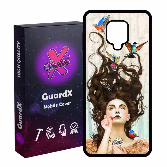 کاور گارد ایکس طرح Girl مدل Glass10290 مناسب برای گوشی موبایل شیائومی Redmi Note 9S / Note 9 Pro / Note 9 Pro Max
