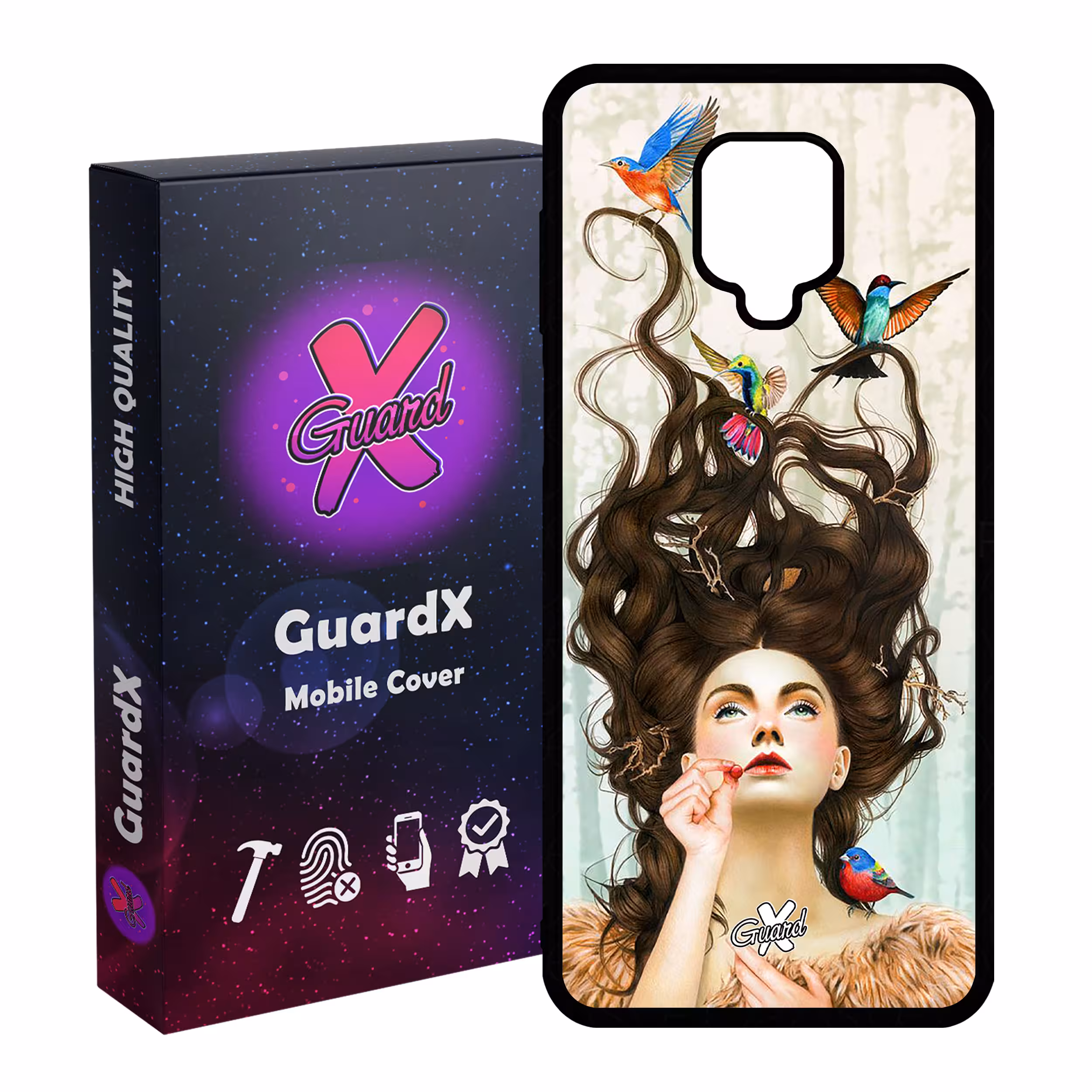 کاور گارد ایکس طرح Girl مدل Glass10290 مناسب برای گوشی موبایل شیائومی Redmi Note 9S / Note 9 Pro / Note 9 Pro Max