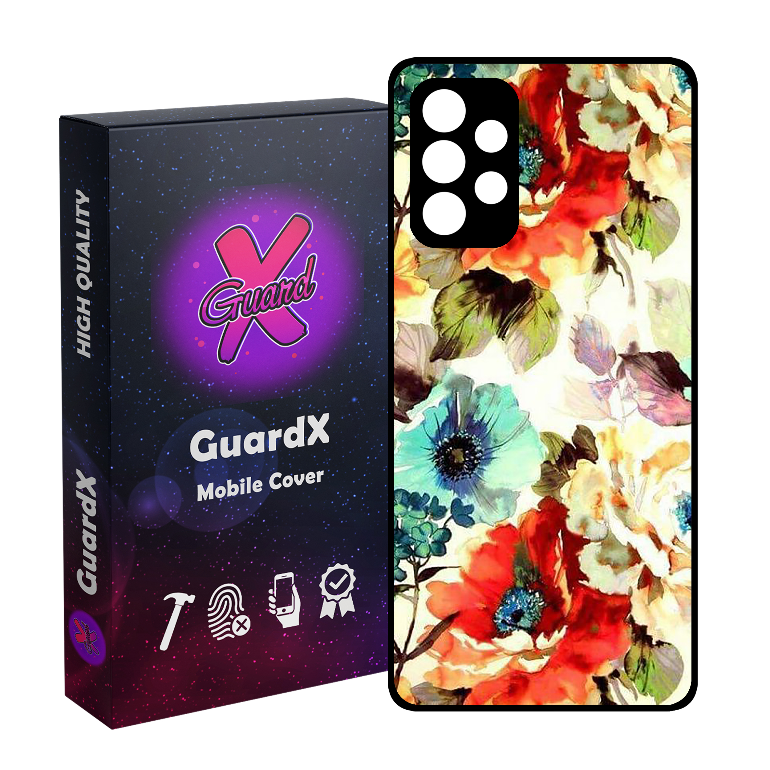 کاور گارد ایکس طرح گل مدل Glass10405 مناسب برای گوشی موبایل سامسونگ Galaxy A32 4G