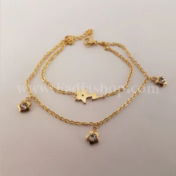 دستبند 2 رج طلایی