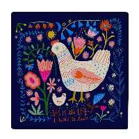  کاشی کارنیلا طرح نقاشی مرغ و بوته های گل کد wkk3257