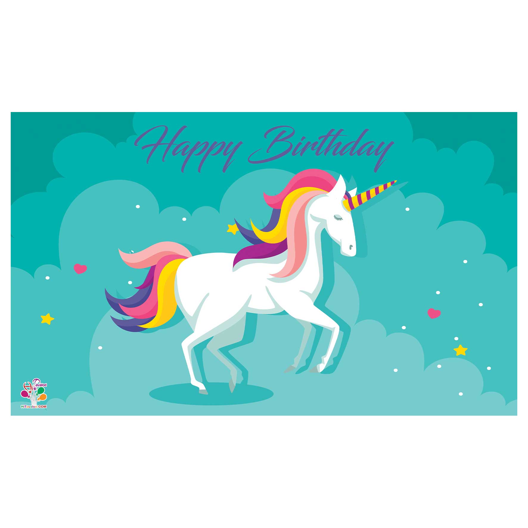  بنر تولد طرح یونیکورن کد 055
