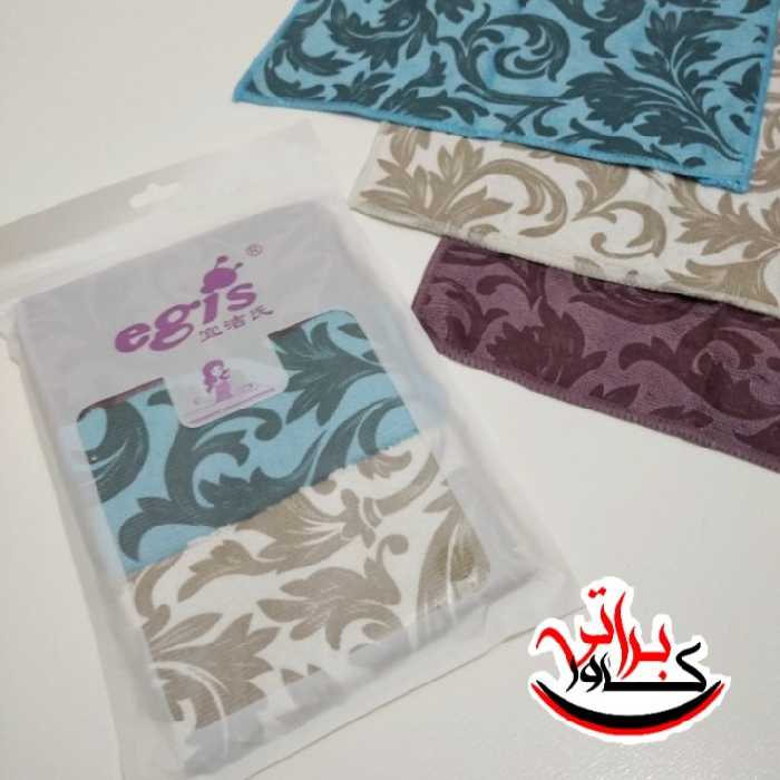 دستمال سه عددی خارجی طرح دار میکروفایبر