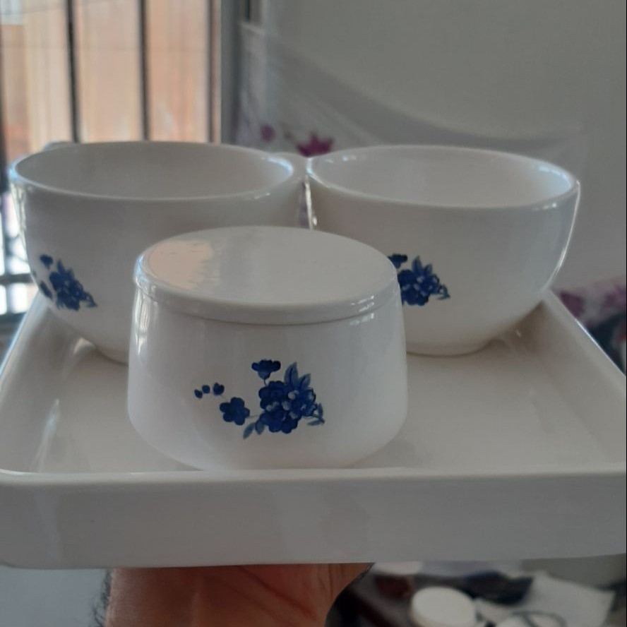 سرویس چایخوری دونفره سرامیکی طرح رز آبی(هزینه ارسال بعهده مشتری -پس کرایه)