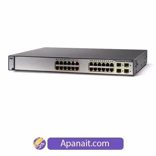 سوئیچ شبکه سیسکو 24 پورت WS-C3750G-24PS-S