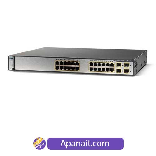 سوئیچ شبکه سیسکو 24 پورت WS-C3750G-24PS-S