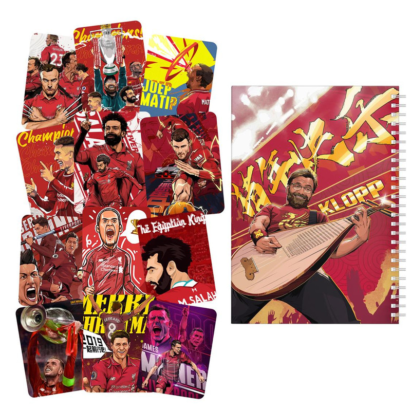 دفتر مشق باژیکان طرح فوتبالی لیورپول کد 20215172 به همراه برچسب  مجموعه 12 عددی
