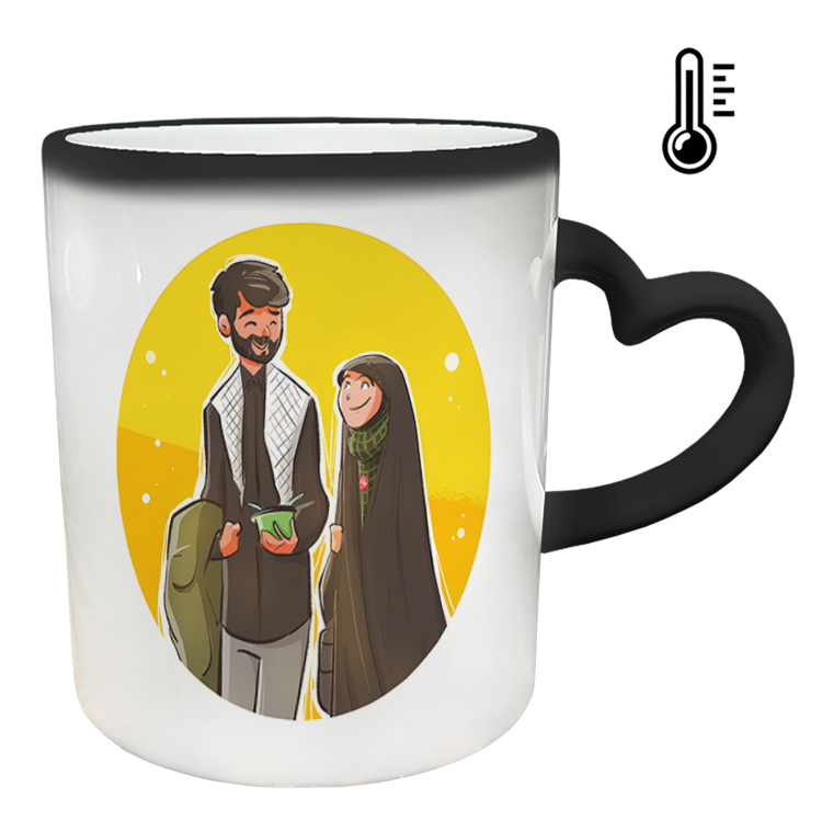 ماگ حرارتی مدل دسته قلبی طرح عاشقانه کد 245