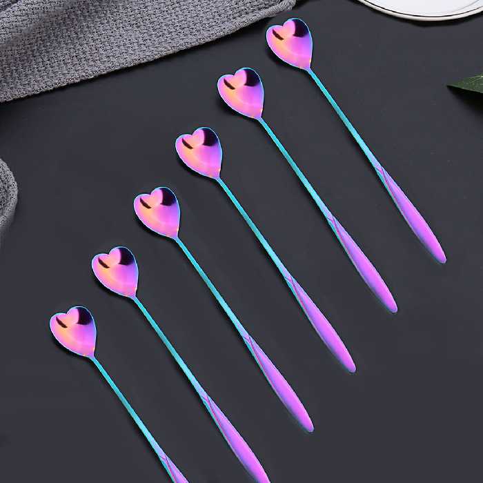 قاشق شربت خوری مدل قلبی کد 00576 مجموعه 6 عددی