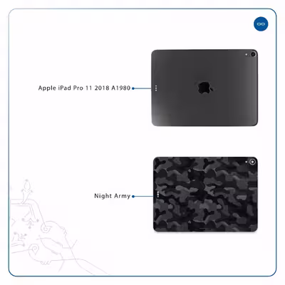 برچسب پوششی ماهوت مدل Night-Army مناسب برای تبلت اپل iPad Pro 11 2018 A1980